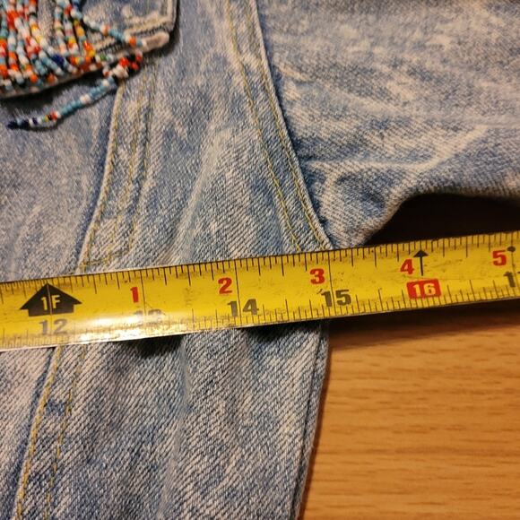 Vtg EJ Gitanoe Kids Beaded & Embroidered Denim Jacket Size 7 Cute - Picture 6 of 8